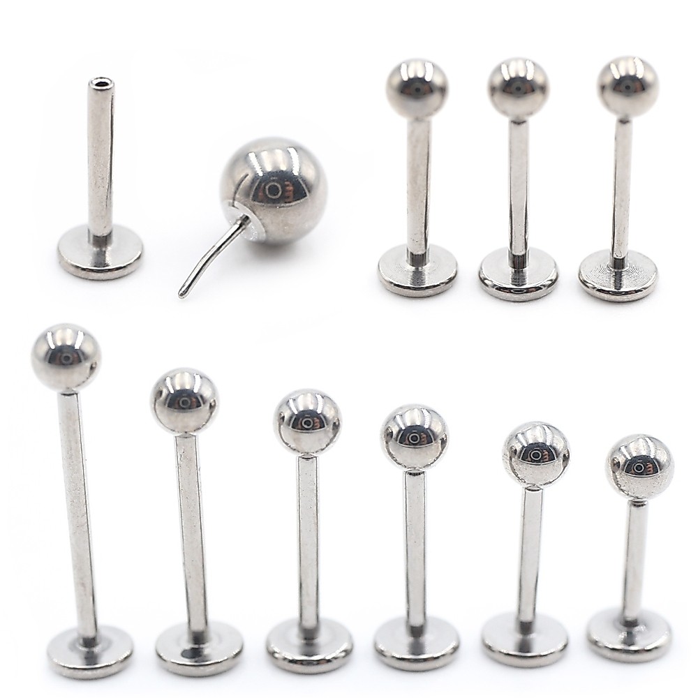 Alisouy 1 ชิ้น Threadless Titanium Ball Anodized Labret Lip Stud แหวนหู Tragus กระดูกอ่อน Barbell ต่างหูเจาะเครื่องประดับ