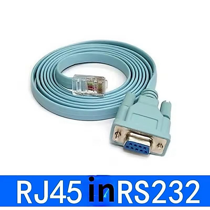 สำหรับคอนโซล Cisco สาย RJ45 Cat5 Ethernet Rs232 DB9 COM Port Serial เราเตอร์เครือข่ายอะแดปเตอร์สายเคเบิลสีฟ้า1M 4Ft
