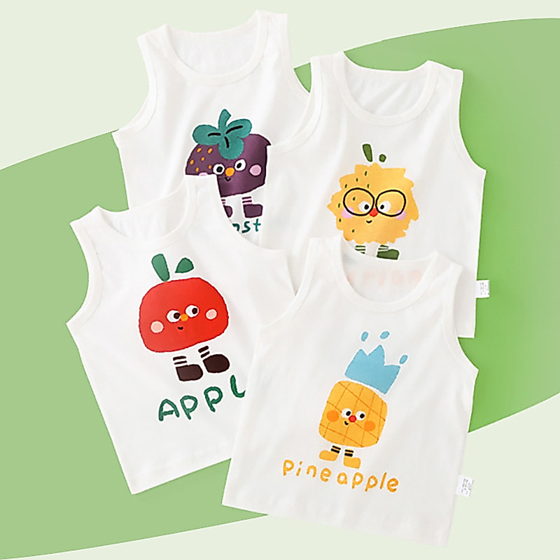 ผ้าฝ้าย 100%, สไตล์เสื้อกั๊กด้านบนสําหรับเด็กทารกในฤดูร้อน, สไตล์แขนกุด, ระบายอากาศเบา, สบายเย็น