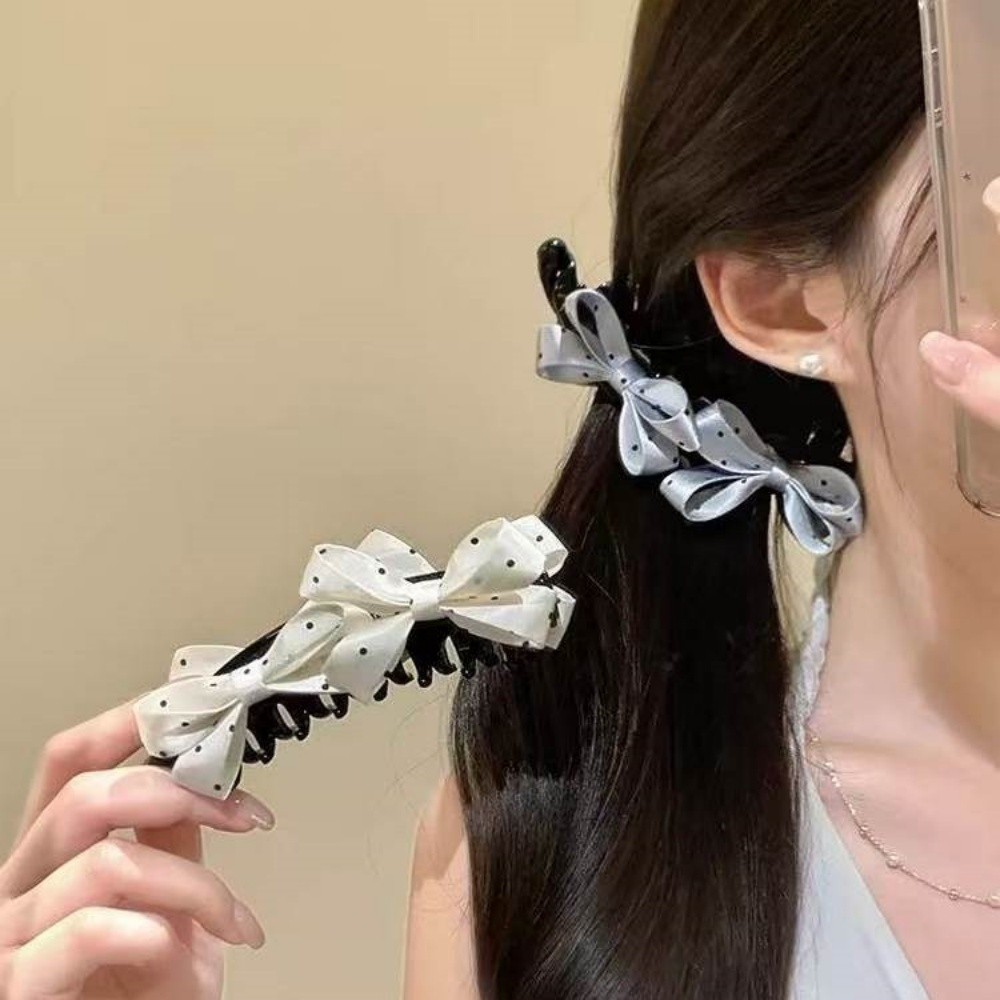 Ahellogirl مشبك موز بفيونكة منقّطة لذيل الحصان — صورة 8