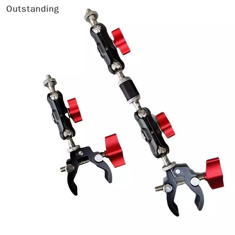 กล้องโลหะที่โดดเด่น Super Clamp 1 ชุด Double Ball Head Magic Arm ปรับได้สําหรับ Monitor Rigging ใหม่