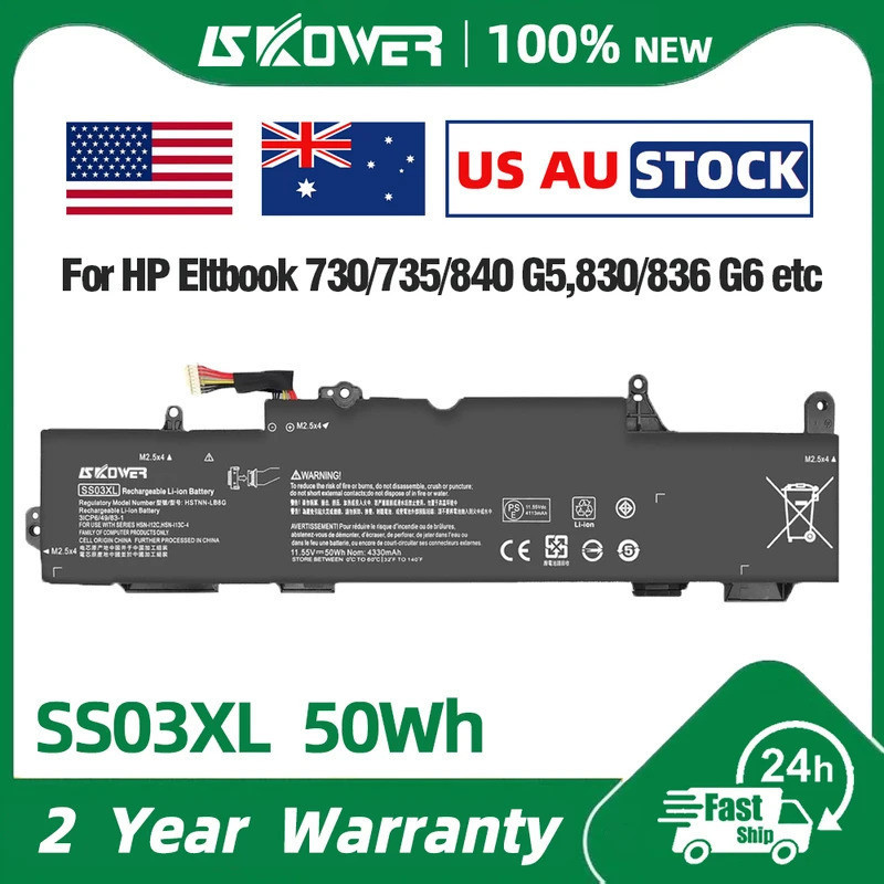SKOWER แบตเตอรี่แล็ปท็อปสําหรับ HP EliteBook 840 735 G5 G6 SS03XL
