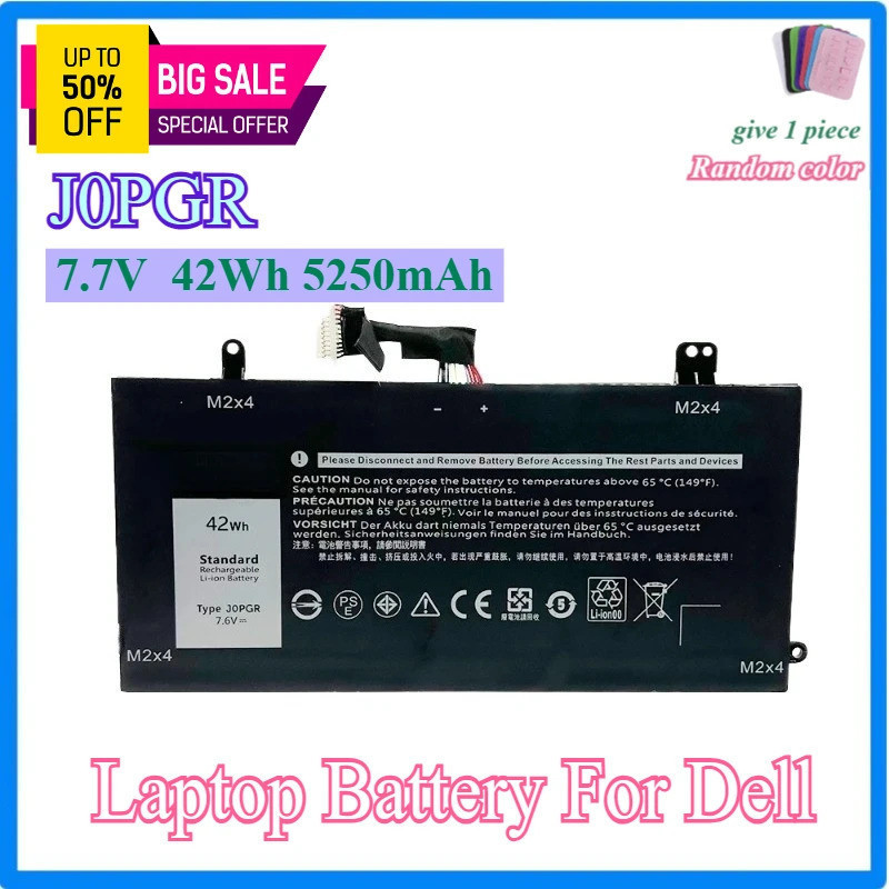 J0PGR แบตเตอรี่แล็ปท็อปสําหรับ Dell Latitude 12 5285 2-in-1 Series 12 5290 2-in-1 T17G JOPGR X16TW 1