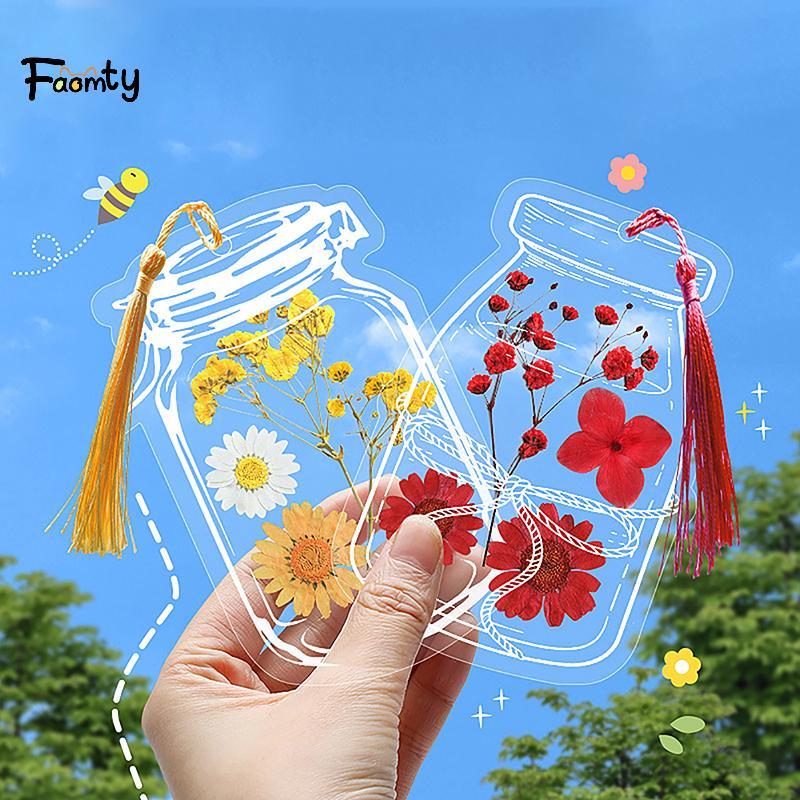 [Famty] ที่คั่นหนังสือ 20 ชิ้นสําหรับเด็ก Creative DIY ที่คั่นหนังสือโปร่งใสสําหรับตัวอย่างพืชที่คั่นส่วนบุคคลเครื่องแก้วแห้ง TH