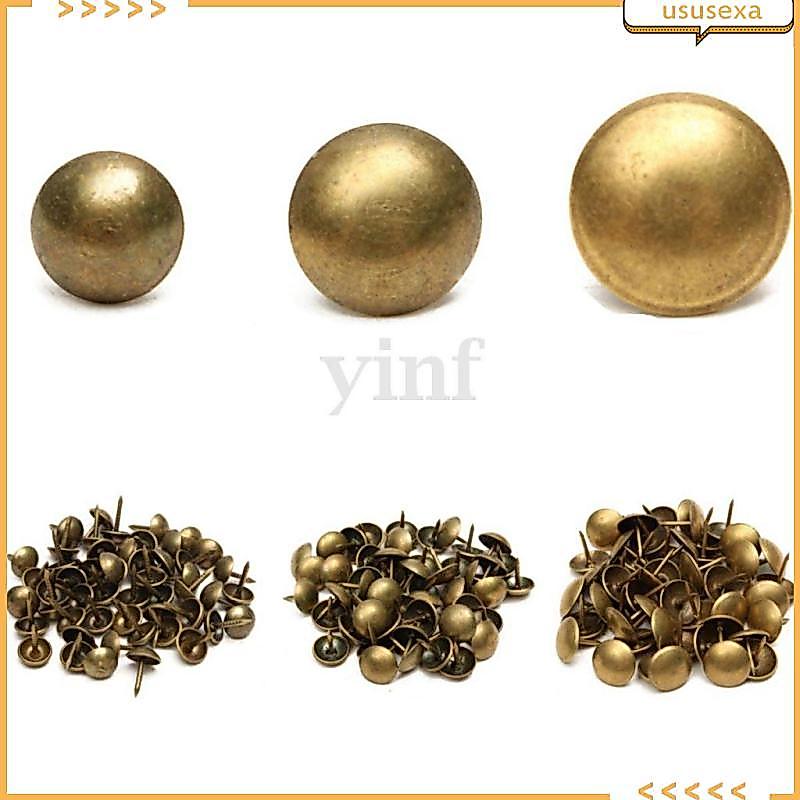 [Ususexa] 100 ชิ้นเฟอร์นิเจอร์เบาะ Tacks Nails Vintage Thumb Tacks, Bronze, Size Choice