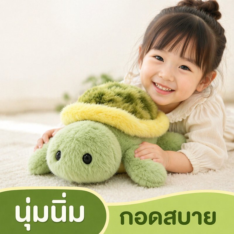 ตุ๊กตาเต่า ขนาด20ซม ผ้าขนสัตว์พรีเมียมนุ่มไม่หลุดขน สีเขียวอ่อน น่ารัก ปลอดภัยสำหรับเด็ก