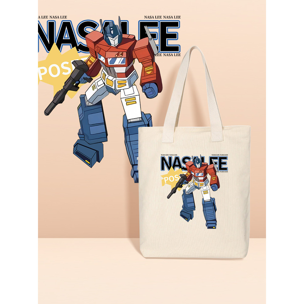 Transformers Co-Branded Canvas Bag กระเป๋าสะพายชาย Bumblebee Optimus Prime Peripheral นักเรียนประถม