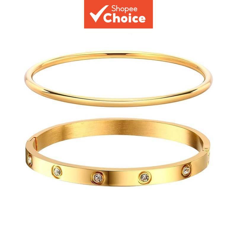 2 ชิ้น Cubic Zirconia Knot เปิดสร้อยข้อมือชุดผู้หญิงสแตนเลสไม่มีสี Minimalist แฟชั่นเครื่องประดับของขวัญ