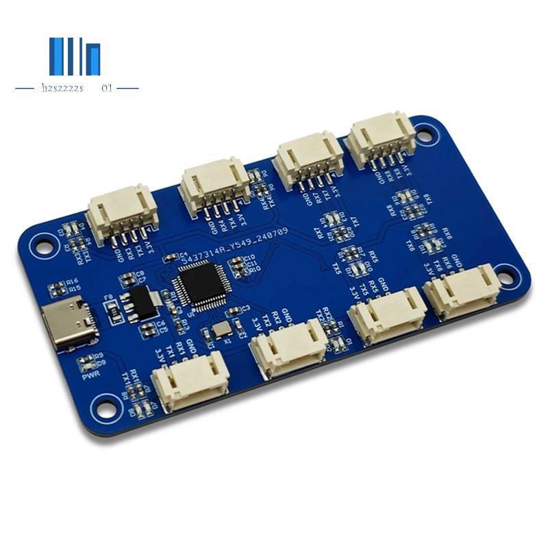 CH344Q USB ถึง 8CH TTL Serial Module Serial Port Type C ถึง TTL High-Speed CH348 ชิปขยายโมดูล