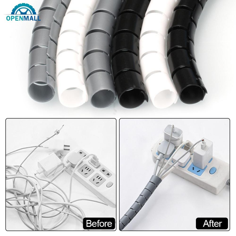 OPENMALL 1M เปิดสายเคเบิลยืดหยุ่นเกลียวลวดสุทธิฝาครอบป้องกัน Anti-Bite Anti-Winding ท่อลวด 12 มม./16