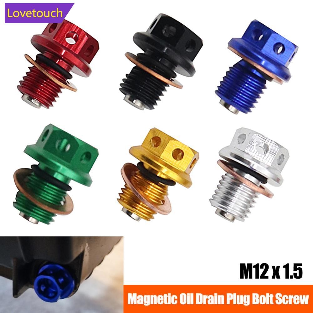 LOVETOUCH M12 x 1.5 แม่เหล็กท่อระบายน้ําน้ํามันปลั๊ก Bolt สกรูปะเก็นเครื่องซักผ้าสําหรับ Yamaha YZF-