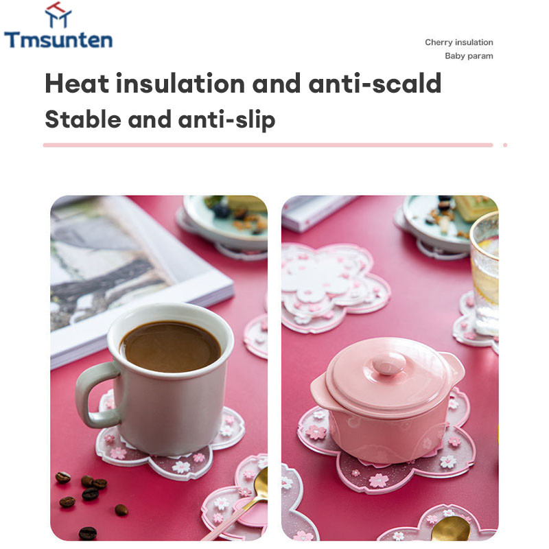 Tm แผ่นฉนวนกันความร้อน PVC ลายดอกซากุระ กันลื่น สําหรับรองแก้วกาแฟ ชาร้อน โต๊ะอาหาร - รูปที่ 6
