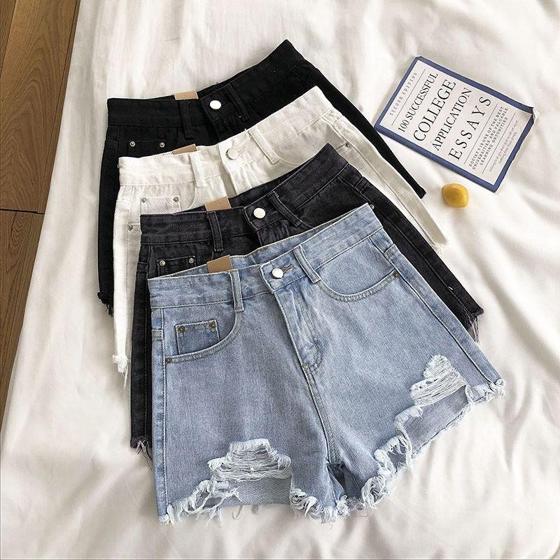 DOMI ส่งไวจากไทยS~2XL กางเกงยีนขาสั้น เอวสูง สไตล์เกาหลี Clothing Jean Lady เสื้อผ้า ยีนส์ ผู้หญิง