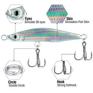 1 Pc ช้า Sinking Fishing Jigs 10g/14g/18g/22g/28g โลหะ Jigging Fishing Lure 3D Eyes Casting Lure Trolling เหยื่อประดิษฐ์ตะขอ Treble
