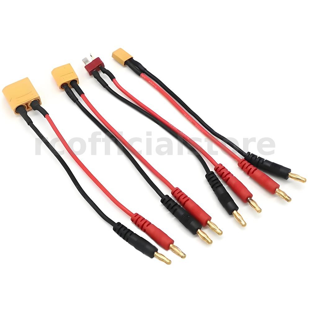 T/XT30/XT60/XT90 ถึง 4.0 มม.ปลั๊กกล้วยสายชาร์จลวดซิลิโคน 14AWG สําหรับแบตเตอรี่ Lipo