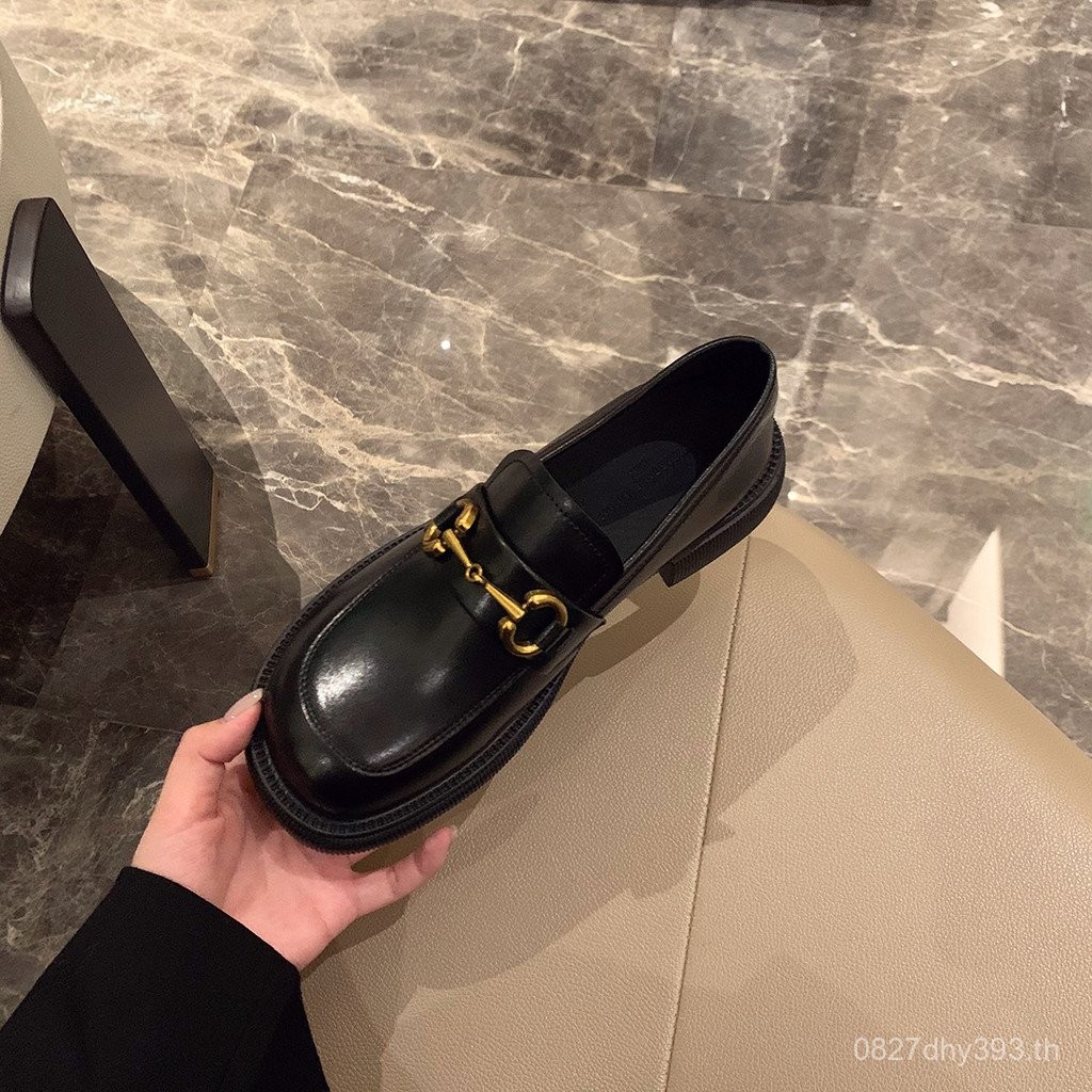 รองเท้าหนังไซส์เล็กหัวแหลม สำหรับผู้หญิง สไตล์ใหม่จากหนังแท้ ยี่ห้อ Huzhou ฤดูใบไม้ร่วง