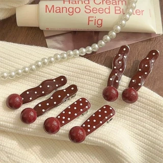กิ๊บติดผม 1ชิ้น โทนสีแดงลายจุด พร้อมส่ง มาใหม่