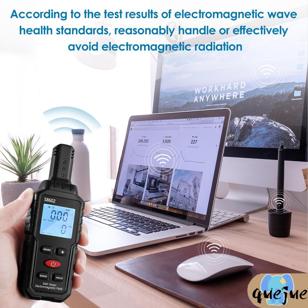 เครื่องตรวจจับรังสีแม่เหล็กไฟฟ้า Professional 3 in 1 มือถือ EMF Reader แบบพกพา EMF Meter SHOPQJC2579 - รูปที่ 6