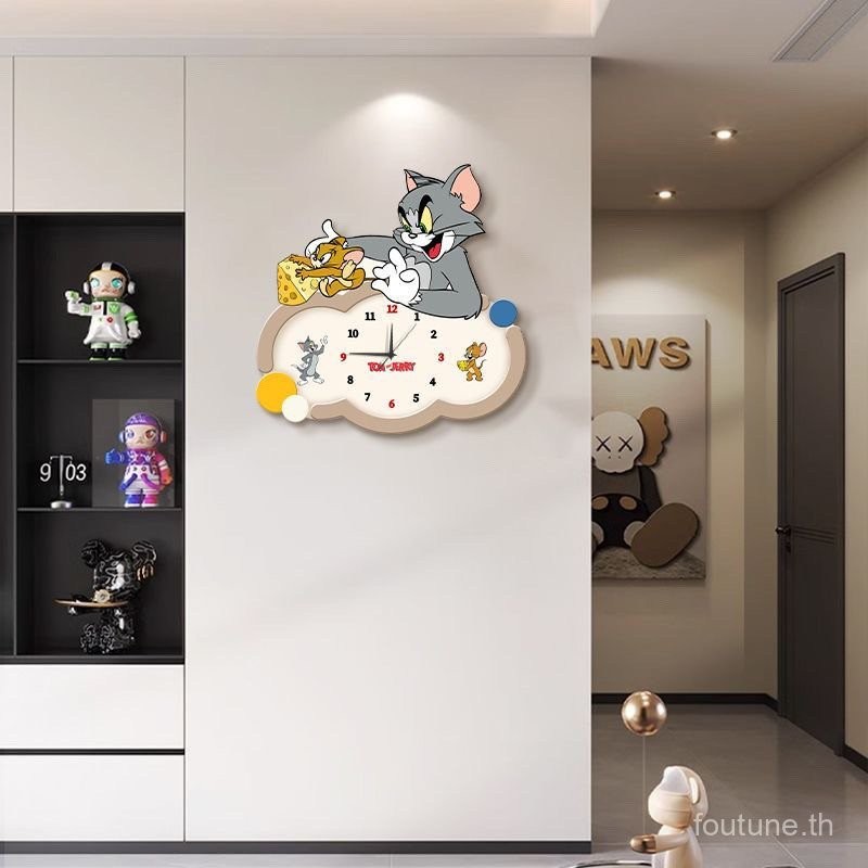 นาฬิกาแขวนTom and Jerry มีเสียงเงียบและใช้งานด้วยแบตเตอรี่ สำหรับตกแต่งห้องนั่งเล่นหรือห้องเด็ก