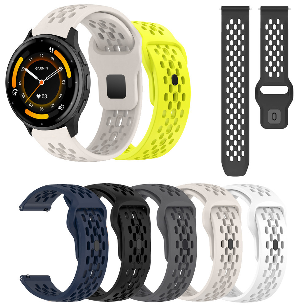 ซิลิโคนสําหรับ Garmin Venu4, Venu3/2/3s, Vivoactive 3, 4, 5, 3S, 4S, 40, 45 มม., Vivomove 3, 3s HR, Venu 2, 3, 3s, 4, 4S, 18, 20, 22 มม.