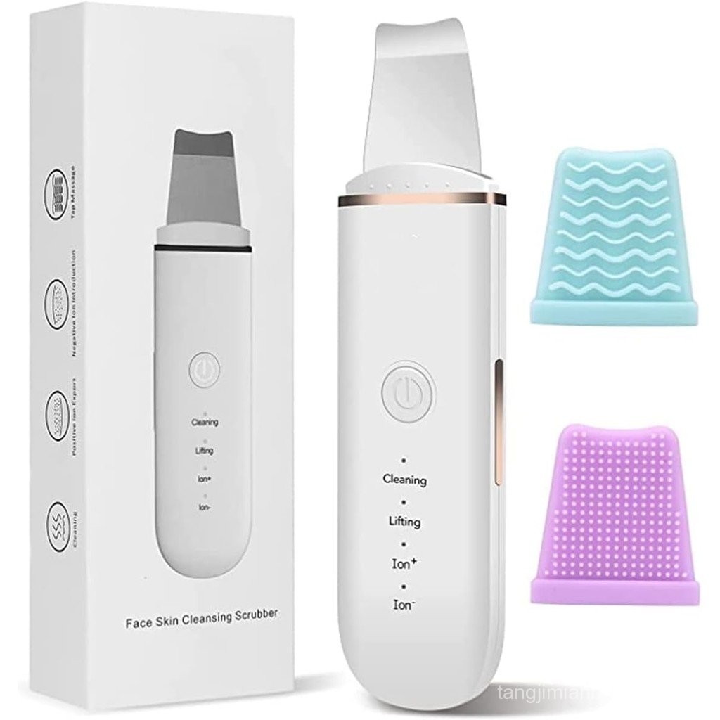 Ultrasonic Facial Cleanser ไฟฟ้า Exfoliating Skin Scrubber Facial Scrubber ทําความสะอาดล้ําลึก Black