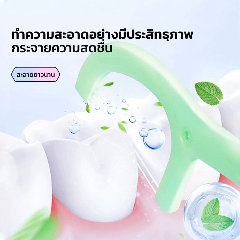 GRAREY ไหมขัดฟัน 2 ชั้น ด้ามไหมขัดฟัน แพ็ค 100 ชิ้น ไหมขัดฟันพร้อมไม้จิ้มฟัน พร้อมกล่องเก็บแบบพกพา ราคา ถูกที่สุด ดีลบีเคเค แกลเลอรีภาพที่ 5