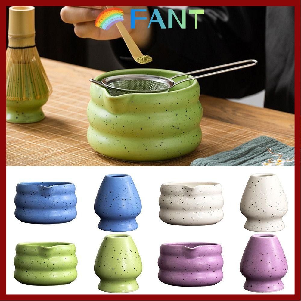 แฟน ชุดชามมัทฉะ, ขาตั้งปัดมัทฉะเซรามิกเรียบ, คุณภาพสูงความจุขนาดใหญ่ทรายจุดทนอุณหภูมิสูงชาสลัดชามซุปสําหรับอุปกรณ์ชุดน้ําชา