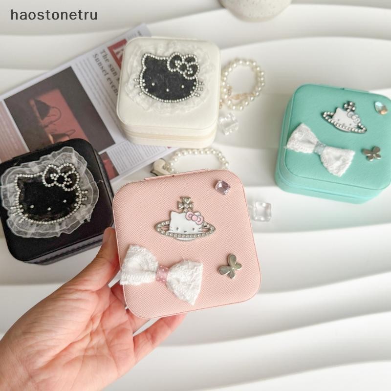 OST 1 ชิ้น Multifunctional Lace Edge Hot Diamond KT Cat Mini กระเป๋าเก็บ HelloKitty กล่องเก็บเดสก์ท็