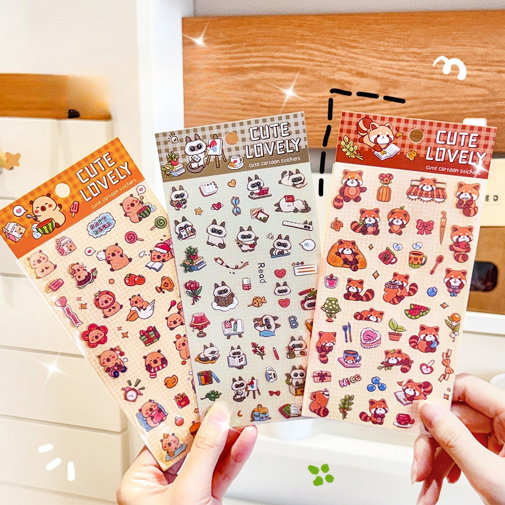 CAPYBARA Design Sticker Pack น่ารัก DIY Journal Book วัสดุสติกเกอร์ตกแต่งนักเรียน