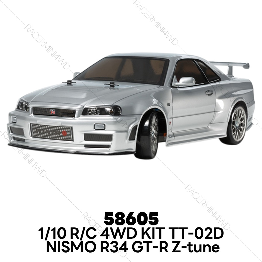 TAMIYA 58605 1/10 R/C 4WD Nismo R34 GT-R Z-Tune (TT-02D Chassis) Drift Spec ชุดประกอบรถบังคับทามิย่า