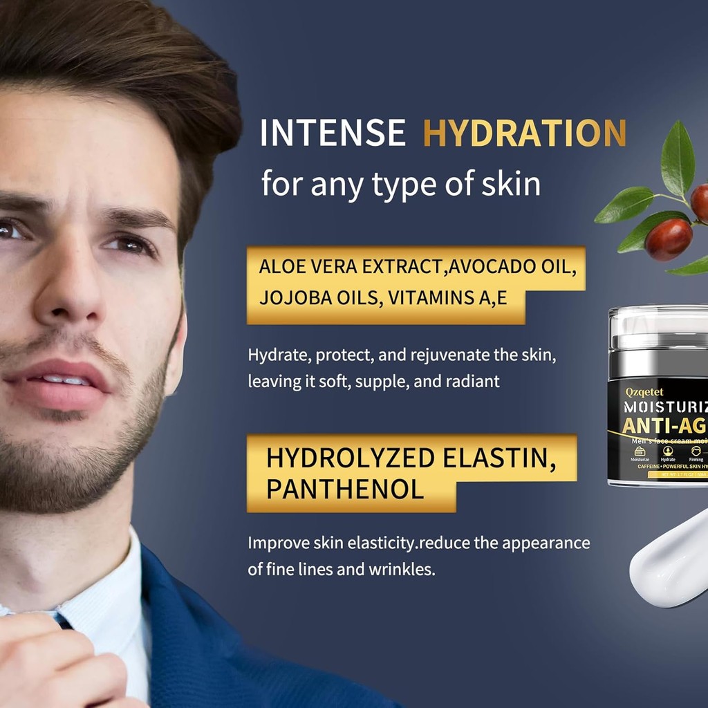 ครีมทาหน้าผู้ชาย Anti Aging Face Moisturizer Cream Mens Face Lotion with Collagen, Retinol and Hyalu