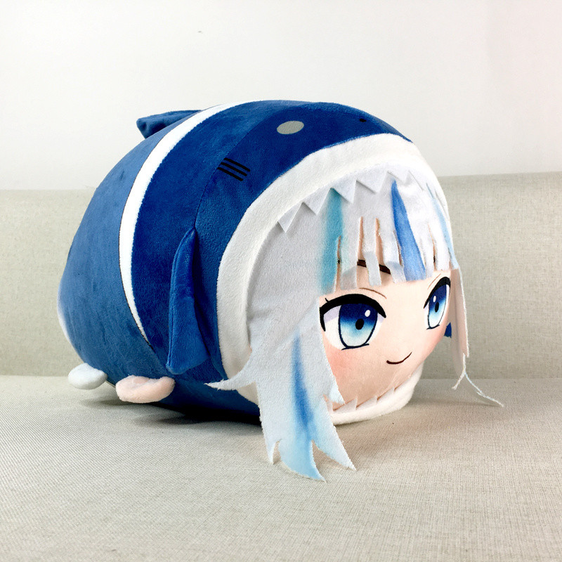 Gawr Gura รอบตุ๊กตาตุ๊กตา Plushie ตุ๊กตาของเล่นหมอน