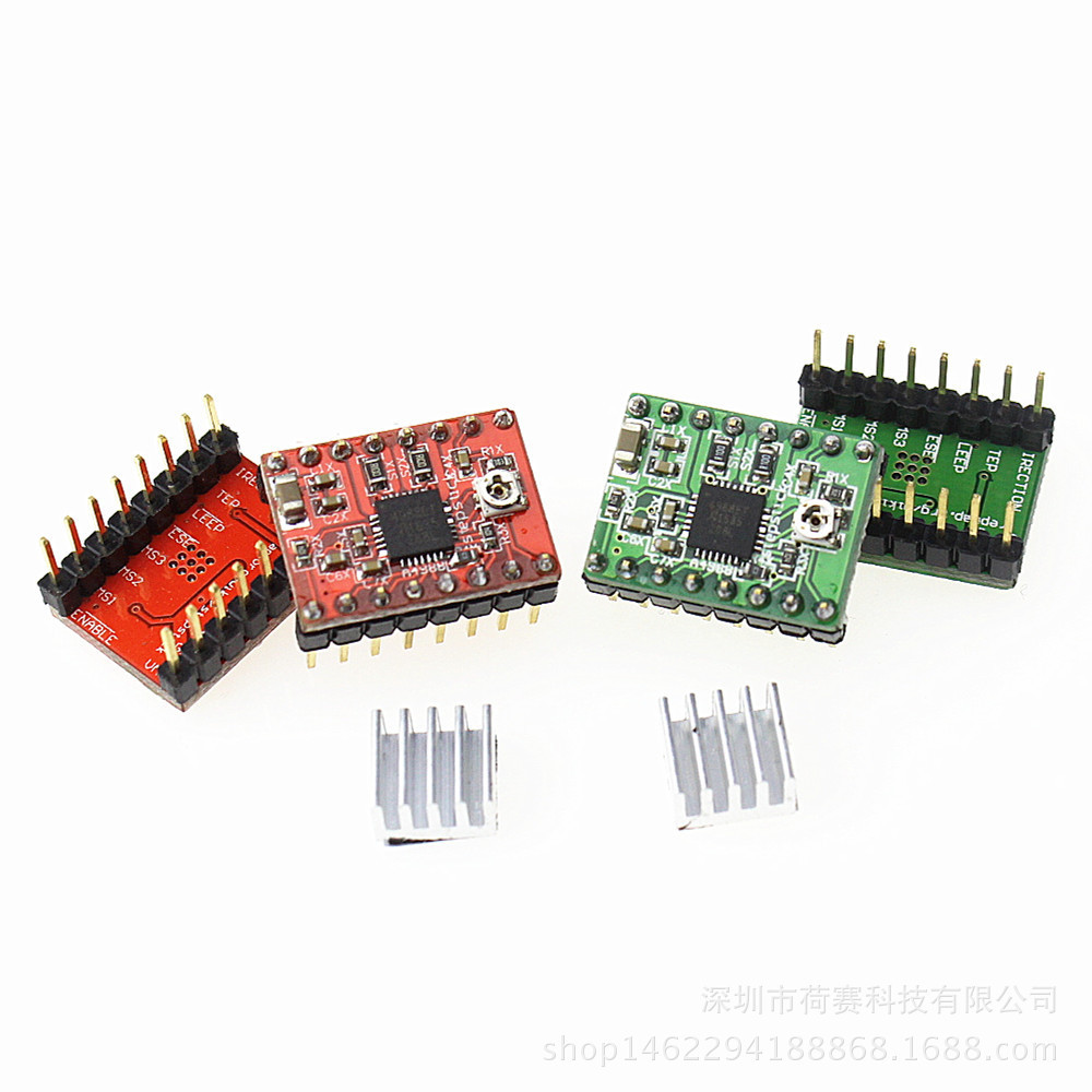 อุปกรณ์เสริมเครื่องพิมพ์ 3D Reprap Stepper Driver Stepper Motor Driver A4988 สีแดงสีเขียว