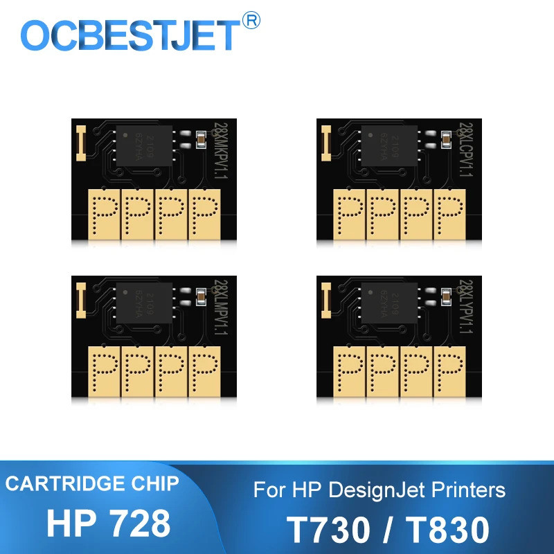 สําหรับ HP 728 728XL สําหรับ HP DesignJet T730 T830 ตลับหมึกเครื่องพิมพ์ชิป HP728 XL ชิป F9J68A F9J6
