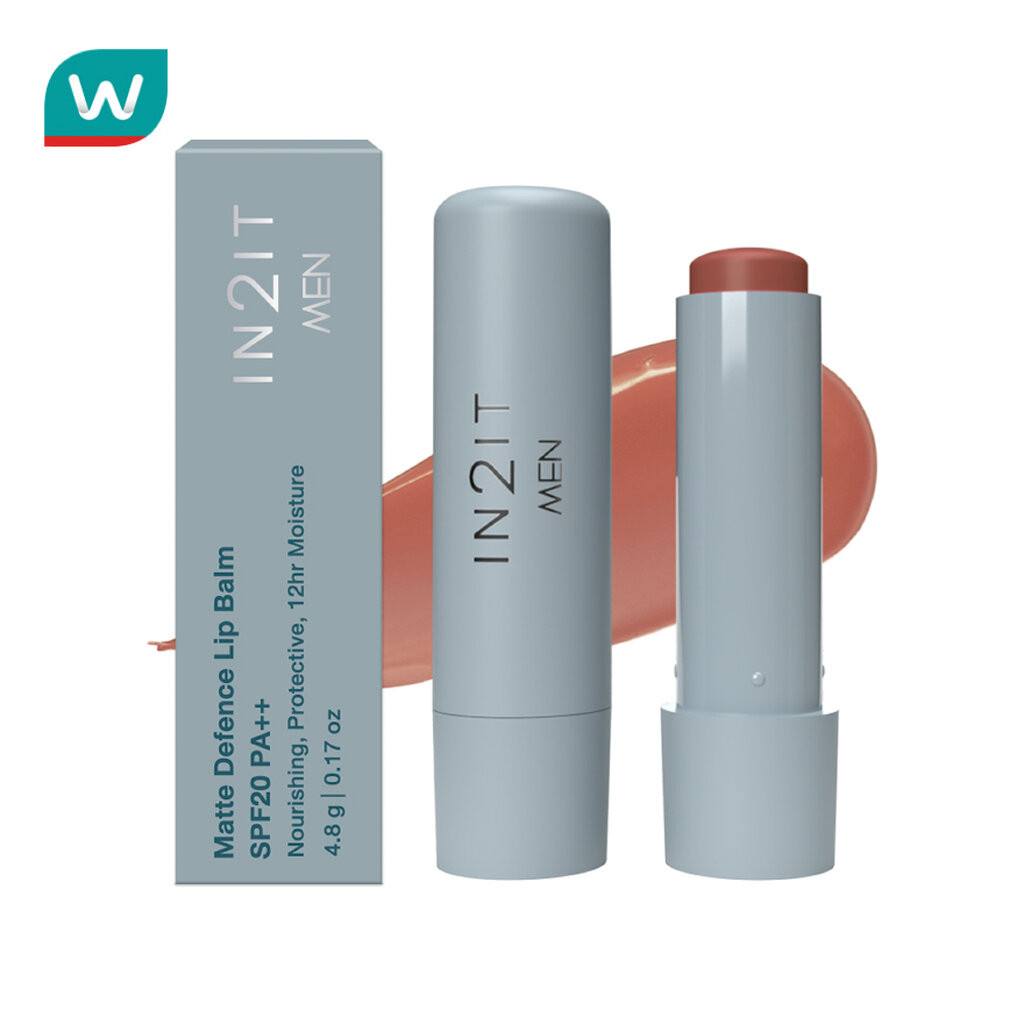 In 2 It อินทูอิท เมน แมตต์ ดีเฟนซ์ ลิปบาล์ม SPF20 PA++ 4.8g. 02 ไซเดอร์