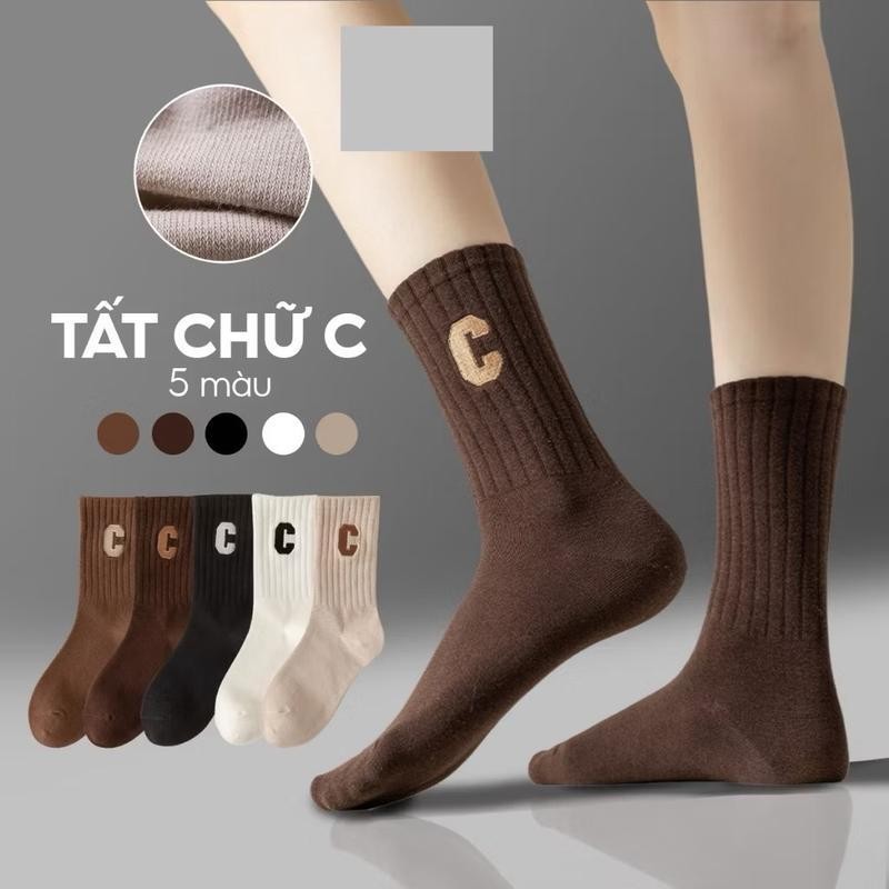 คอมโบ10คู่ถุงเท้าผู้ชายและผู้หญิงชุด10คู่ถุงเท้าคอปกสูงของผู้หญิงที่มีรูปแบบรูปตัว ค ทําจากผ้าฝ้ายยื