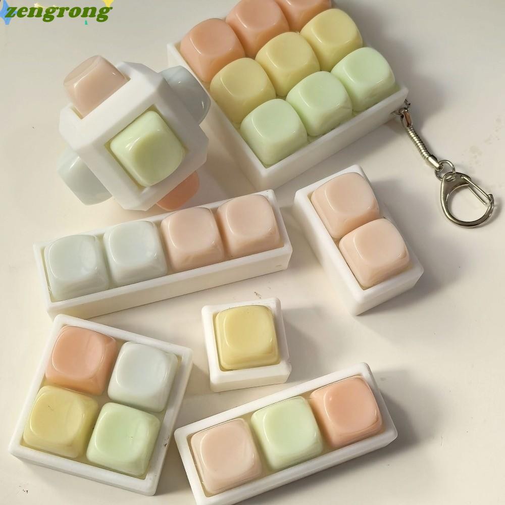 ZENGRONG คีย์บอร์ดนิ้ว, 2/3/4/6/9 คีย์ปุ่ม Fidget พวงกุญแจ, ผ่อนคลาย Keycap ความเครียดบรรเทา Pass เวลา Decompression ของเล่นของขวัญ