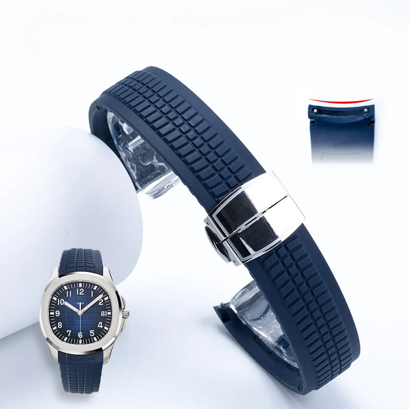 สายนาฬิกายางซิลิโคนนุ่มและยืดหยุ่นสําหรับ Patek Philippe 5167R Grenade Aquanaut Series 21MM สายนาฬิก