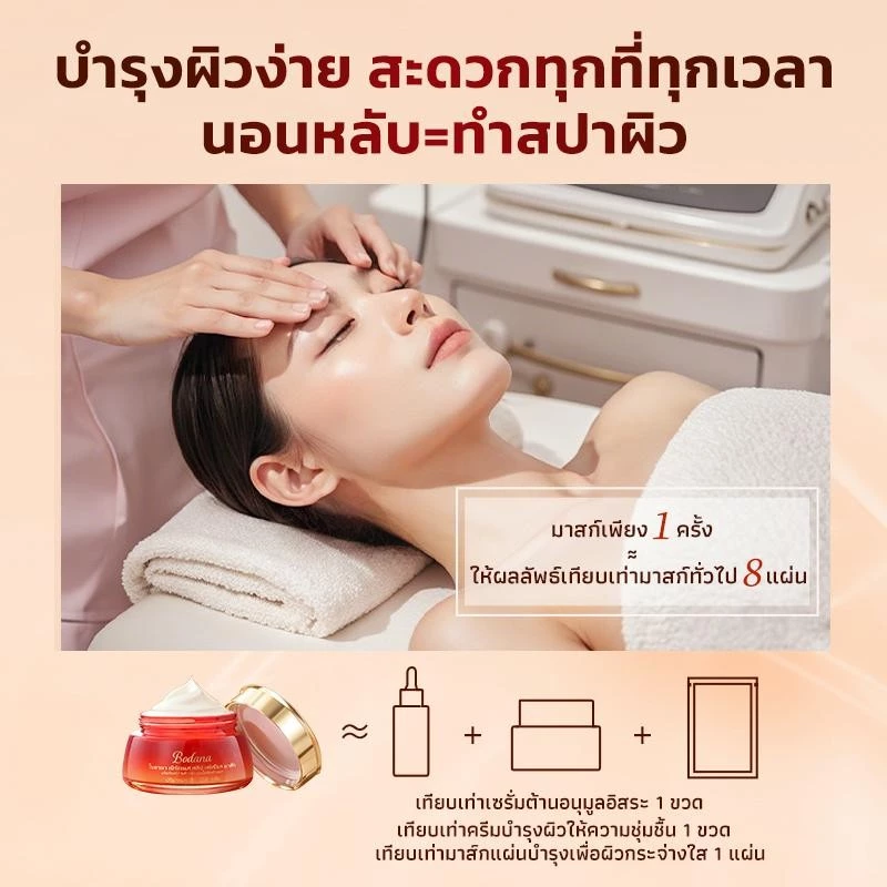 Bodana มาส์กบำรุงผิวหน้ากลางคืน สูตรเติมความชุ่มชื้น thumbnail 9