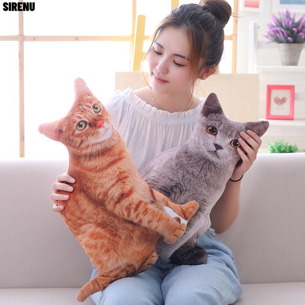 ไซเรน ตุ๊กตาแมวเหมือนจริง หมอนตุ๊กตาการ์ตูนจําลองแมว ของขวัญวันเกิดน่ารัก ของเล่นนุ่มสําหรับเด็กหญิง