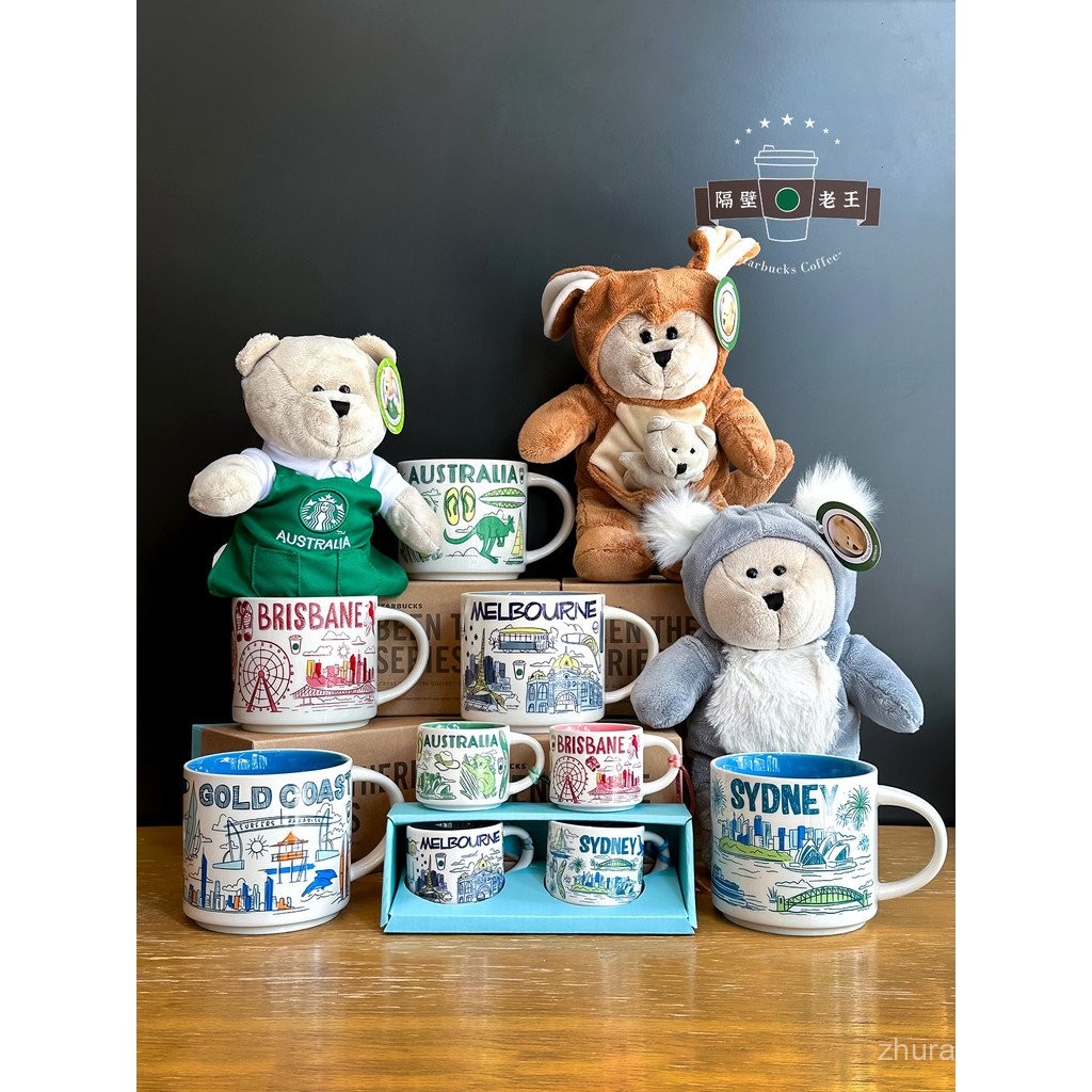 พร้อมสต็อก Starbucks Coffee City Australia Kangaroo Koala Bear BTS แก้วเซรามิคฉนวนกันความร้อนของที่ร