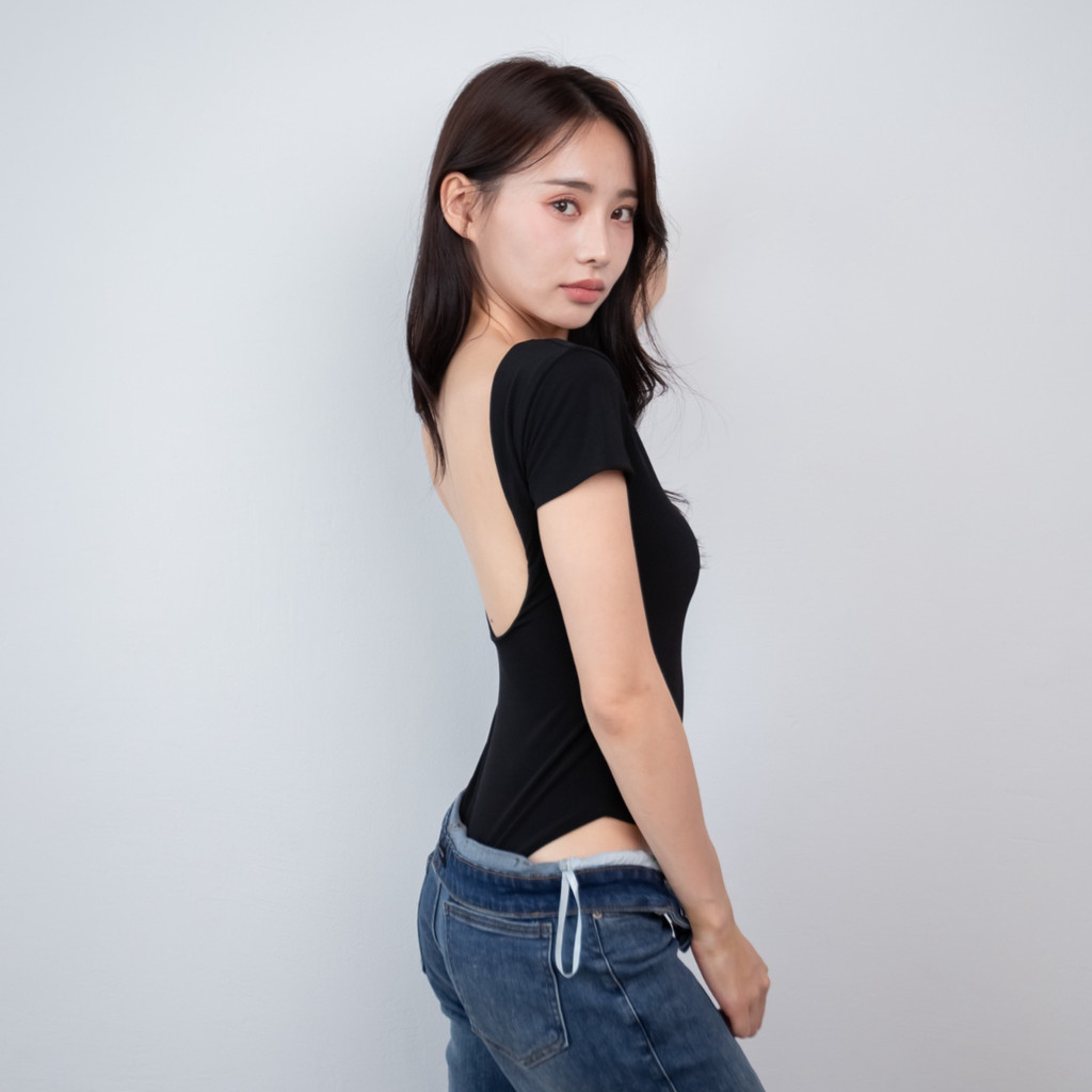 NZINGA Yebin บอดี้สูทผู้หญิง l เสื้อสตรี l บอดี้สูทแขนสั้นขั้นพื้นฐาน l คอกลมผู้หญิง l บอดี้สูทเว้าห