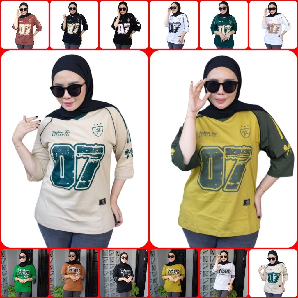 FERNISTYLE ใหม่ล่าสุด JUMBO และ SIZE OVER SIZE เสื้อยืด / LATEST 7/8 SLEEVE เสื้อยืดผู้หญิง