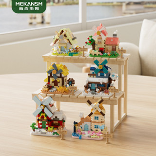Mackensm Building Blocks Four Seasons Christmas Windmill Hou…