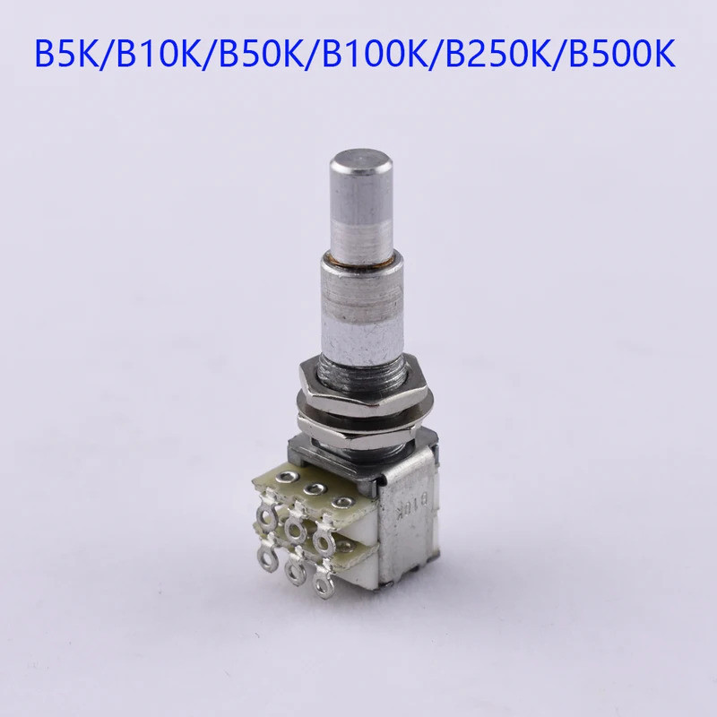 1 ชิ้น Stacked Dual Concentric Potentiometer(POT) พร้อม Detent Center - (B5K/B10K/B50K/B100K/B250K/B