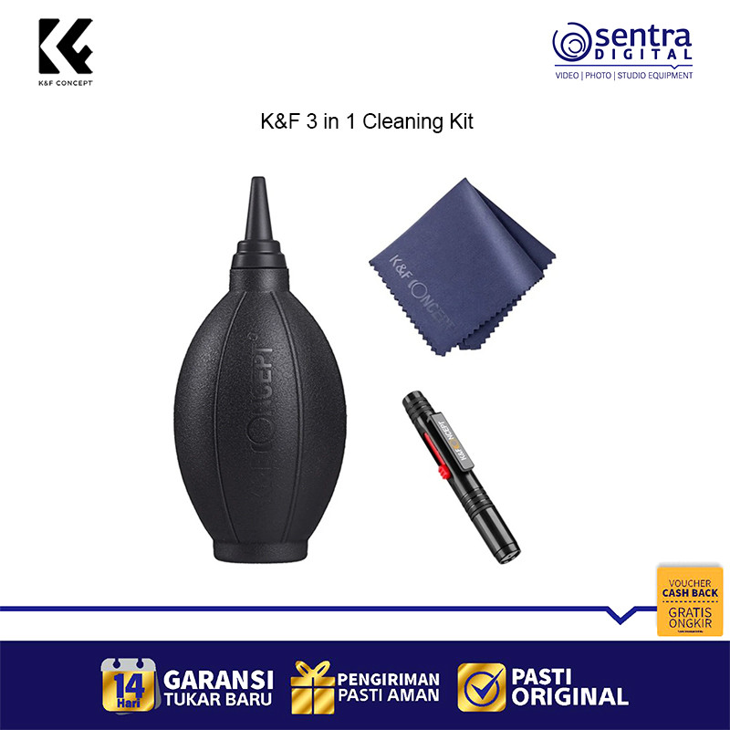 K&F Concept 3 in 1 ชุดทําความสะอาดเลนส์กล้อง KnF X03 น้ํายาทําความสะอาดเลนส์กล้อง