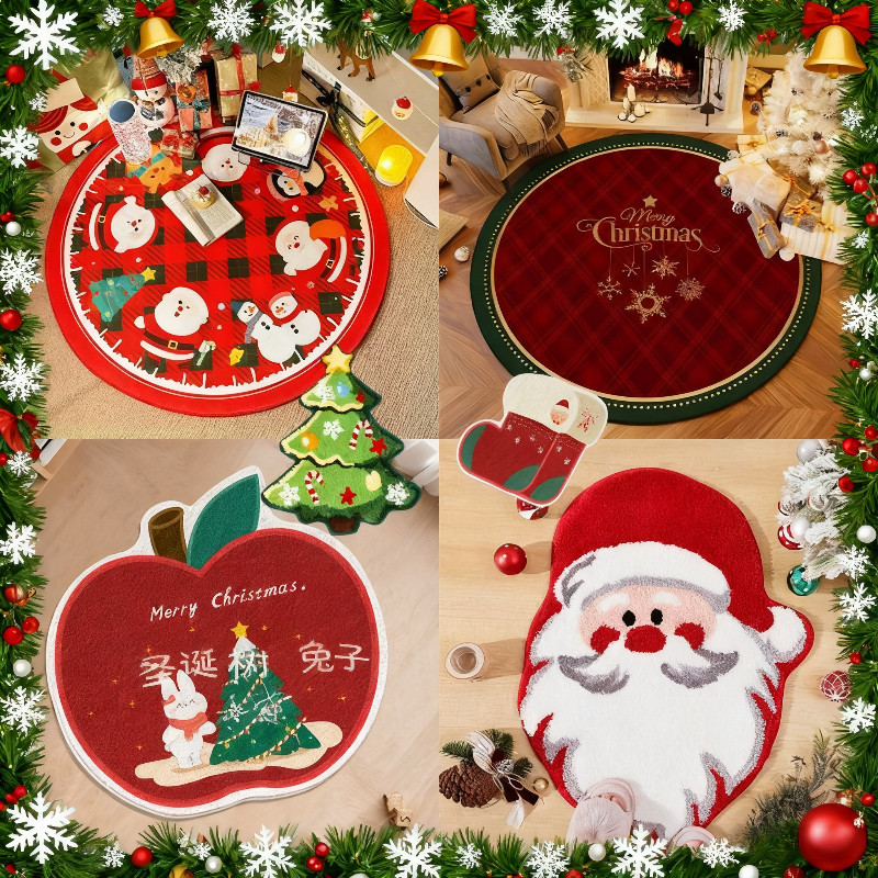 COD พรมคริสต์มาส ตกแต่งวันคริสต์มาส สำหรับตกแต่งบ้าน หลากหลายสไตล์ และกันลื่น ต้นคริสต์มาส ซานตาคลอส