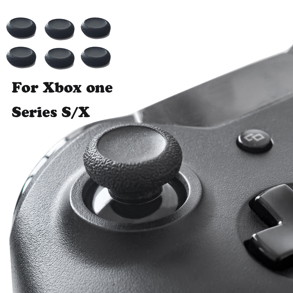 ซิลิโคน Analog จอยสติ๊กฝาครอบ Thumb Stick Cap สําหรับ Xbox one Series S/X Controller (6PCS สีดํา)
