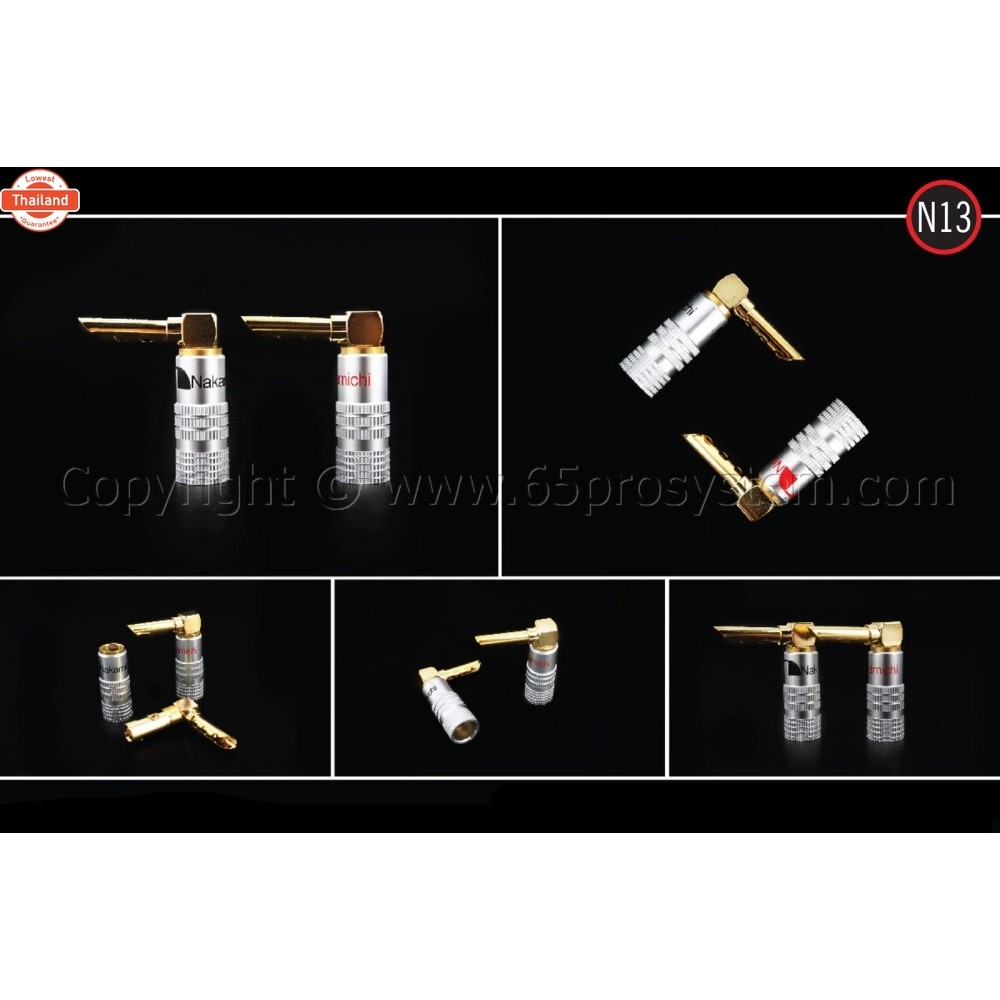 Nakamichi BFA Speaker Banana L Plugs N13 านาน่านากามิชิ 24K Gold plated 1คู่