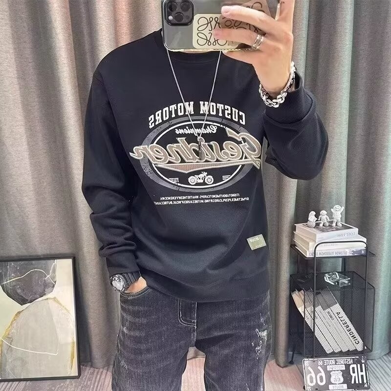 2025 ฤดูใบไม้ผลิด้านบนฤดูใบไม้ร่วงรอบคอ COD เวอร์ชั่นเกาหลี new23chic สไตล์ฮ่องกงฤดูใบไม้ร่วงฤดูหนาว